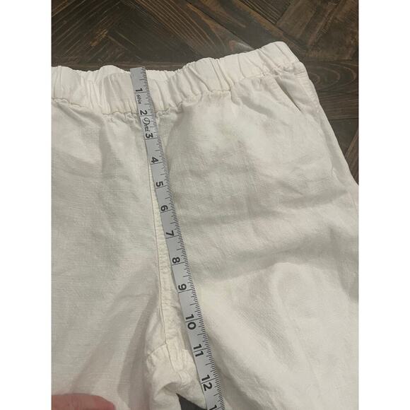 J Crew White Linen Blend Pants Women 10 Summer Spring Beach Cruise Vacation Trip - Picture 7 of 10